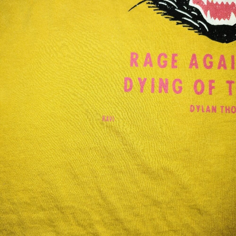Ravi Zupa Dylan Thomas T-Shirt Size Large Traditional Cat Quote Logo - Picture 7 of 13